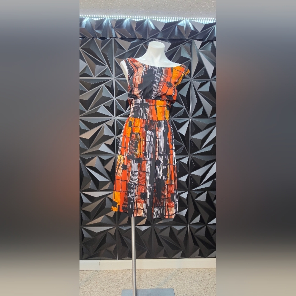 Donna Ricco Abstract Midi Dress